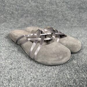 Vionic Womens Size 9 Mule Shoes Gray Suede Claire Slip On Arch Support